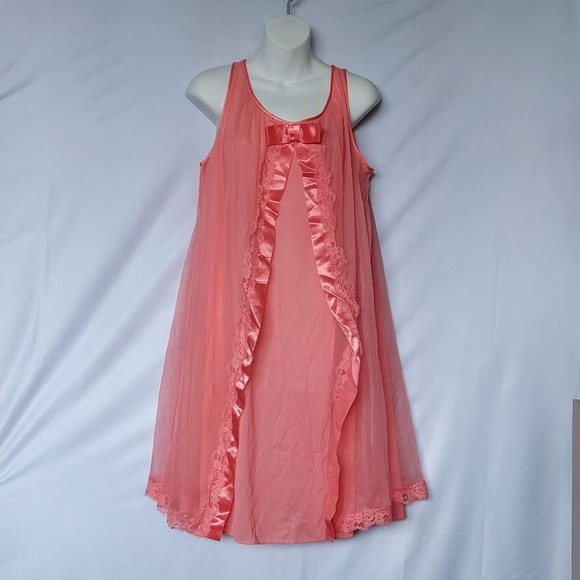 Vanity Fair Other - Vanity Fair Vintage Baby Doll Nightgown Coral